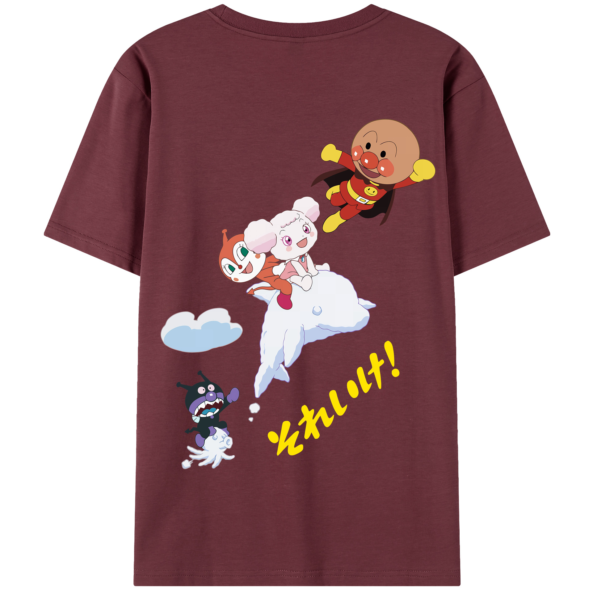（画像用） アンパンマン Anpanman 綿100％半袖Tシャツ（背面プリント）
